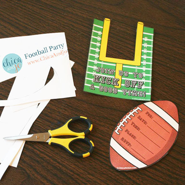 Printable football party invitation