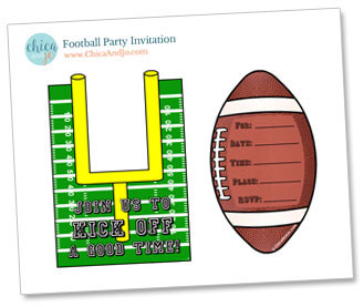 Printable football party invitation