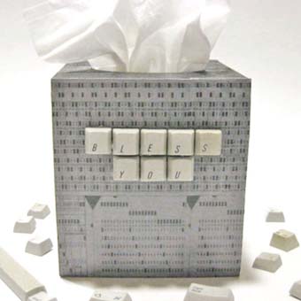 Geeky Tissue Box with Computer Keyboard Keys