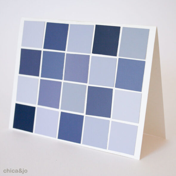 Paint chip mosaic greeting cards