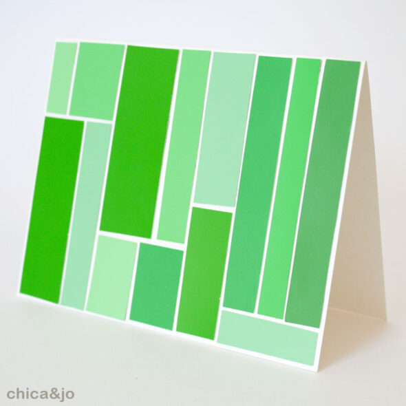 Paint chip mosaic greeting cards