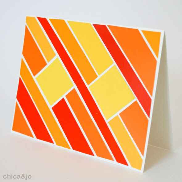 Paint chip mosaic greeting cards