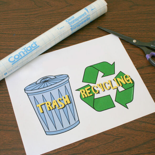 free printable labels for trash and recycling cans