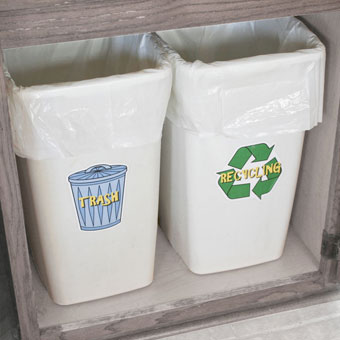 Labels for the Trash and Recycling Cans