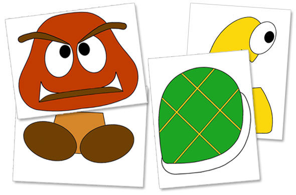 Super Mario Brothers characters wall decor Goomba Koopa Troopa