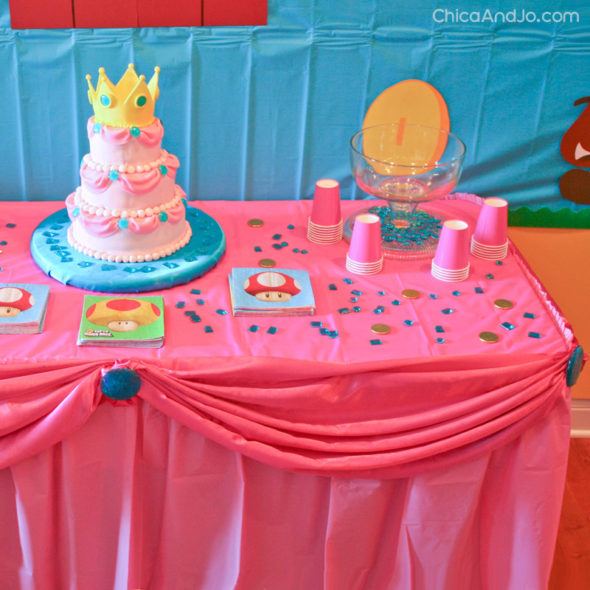 Super Mario birthday party featuring Princess Peach