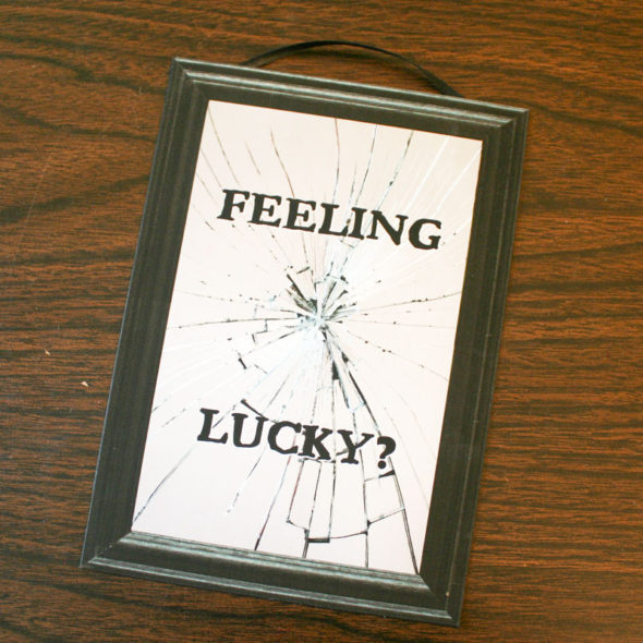 Broken Mirror Superstition Friday the 13th party invitation