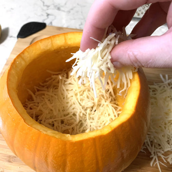 Pumpkin cheese fondue appetizer