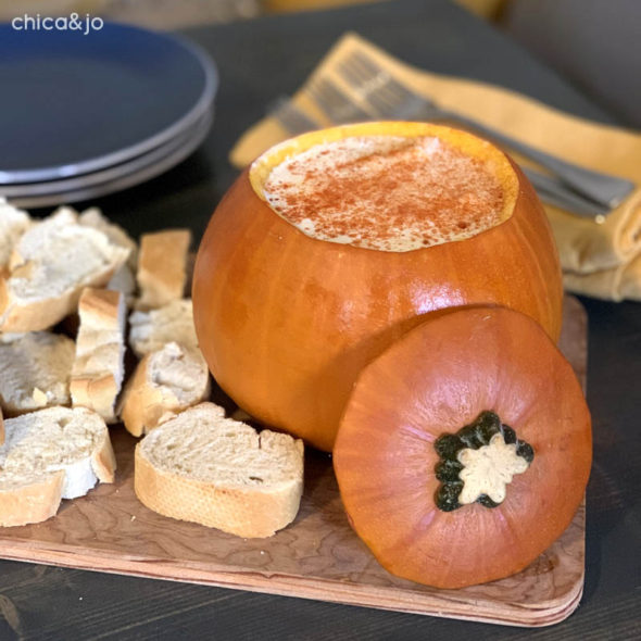Pumpkin Cheese Fondue Appetizer