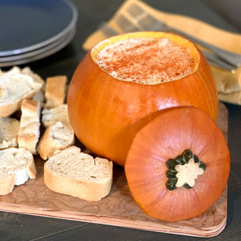 Pumpkin Cheese Fondue Appetizer