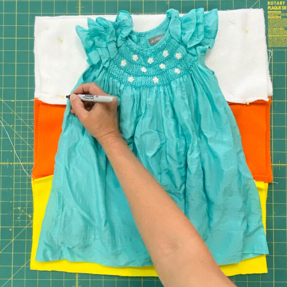 easy sew candy corn costume for toddlers last minute