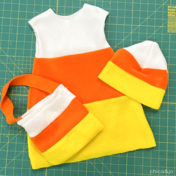 easy sew candy corn costume for toddlers last minute