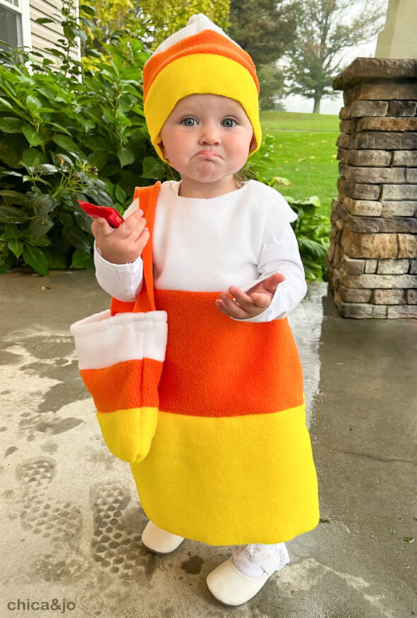 easy sew candy corn costume for toddlers last minute