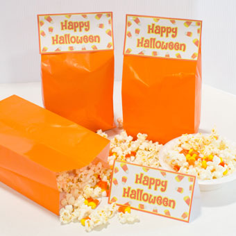 Halloween Popcorn Favors with Printable Bag Tags