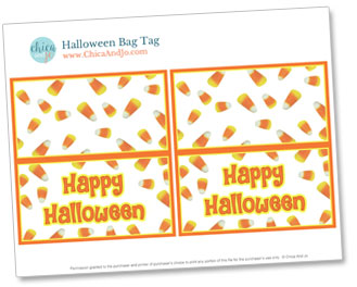 Halloween popcorn favors with free printable bag tags