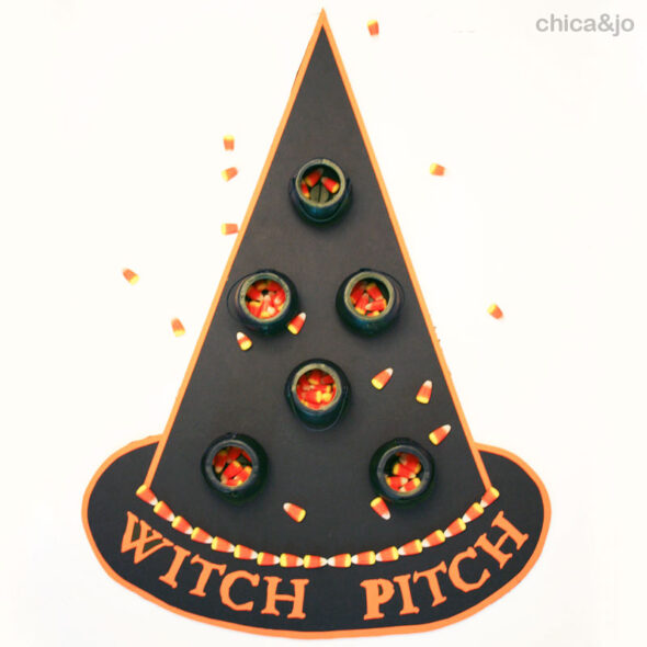 Witch Pitch - Easy Halloween kids party game candy corn toss