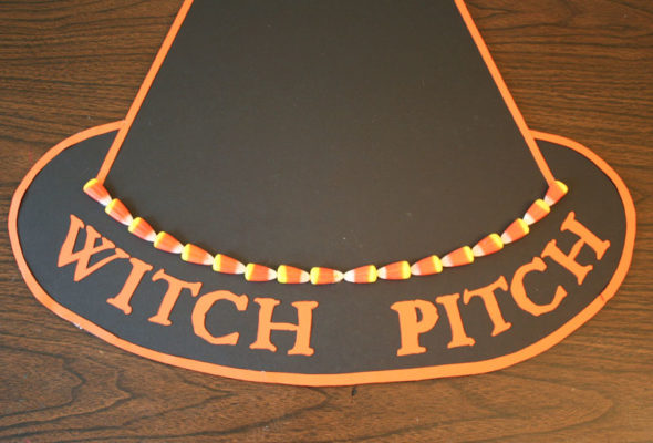 Witch Pitch - Easy Halloween kids party game candy corn toss