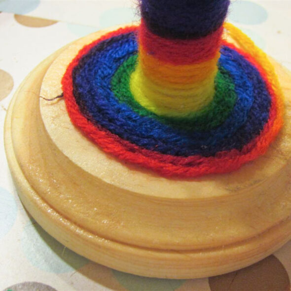 Easy DIY rainbow cupcake display pedestals