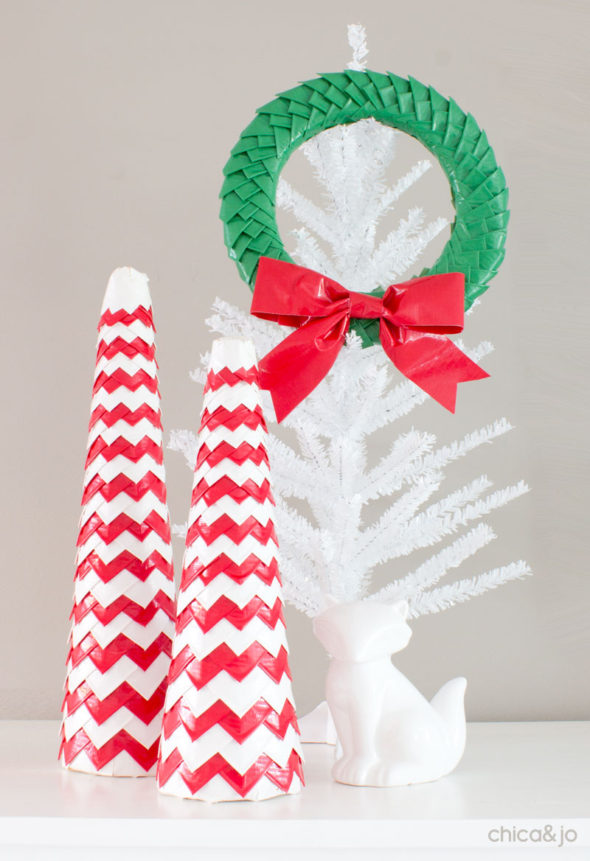Christmas duct tape crafts wreath and tree