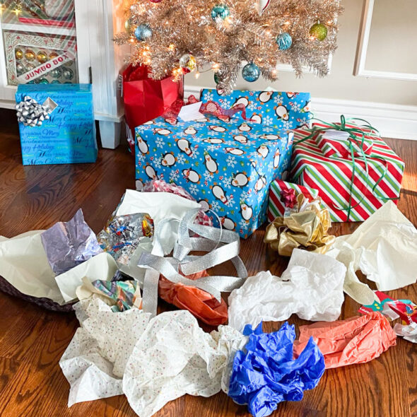 Managing the giftwrap mess on Christmas morning