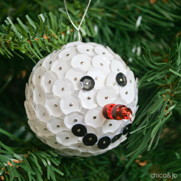 Sequin Snowman Ornament