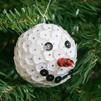 Sequin Snowman Ornament