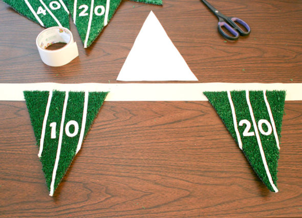 DIY football field party pennants