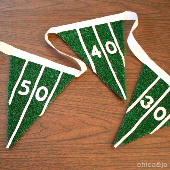 DIY football field party pennants