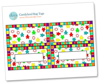 free printable Candyland favor bag tags