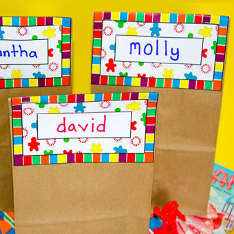 Candyland Favor Bag Tags