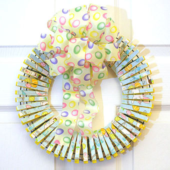 Easter Clothespin Wreath