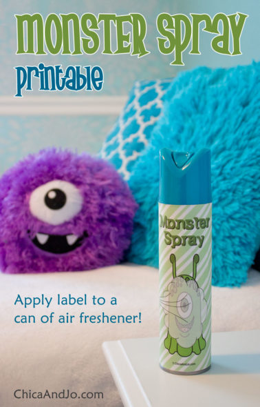monster repellent spray printable label