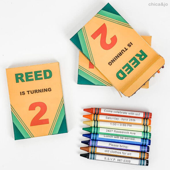 Custom Crayon Box Invitation