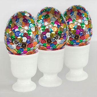 Sequin Decorated Easter Eggs