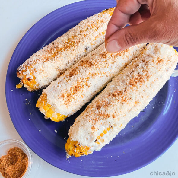 Easy Elotes recipe for grilled Mexican street corn