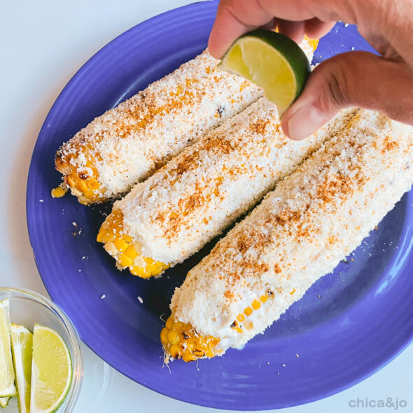 Easy Elotes recipe for grilled Mexican street corn