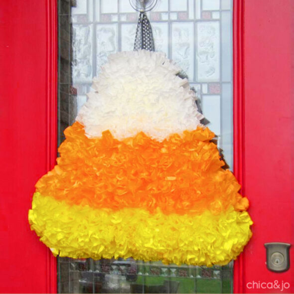 Candy Corn Coffee Filter Wreath