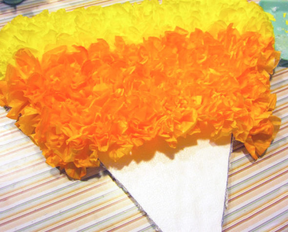 Candy corn coffee filter wreath