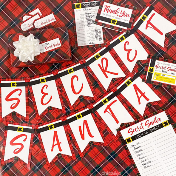 SECRET SANTA KIT Printable-christmas Activity Gift Wish List secret Santa  Game Exchange Forms-secret Santa Tags-editable Instant Download 