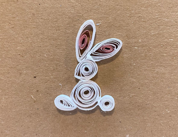 Quilled paper Easter eggs bunny rabbit