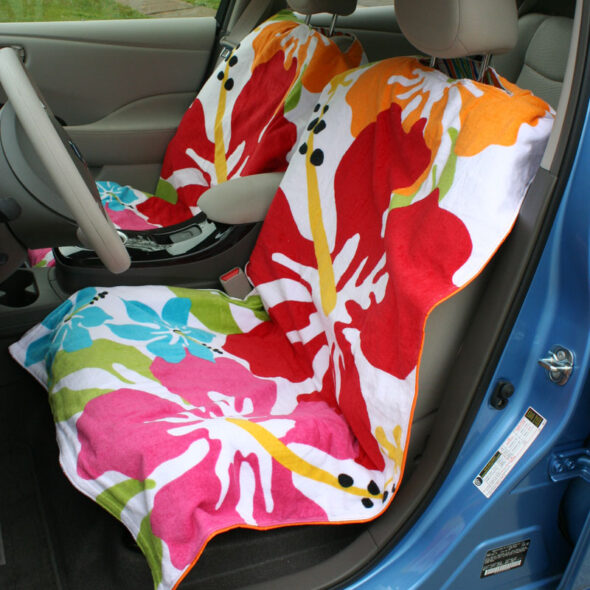 Make Your Own Quick Car Seat Covers, Towel Under Car Seat To Protect Leather