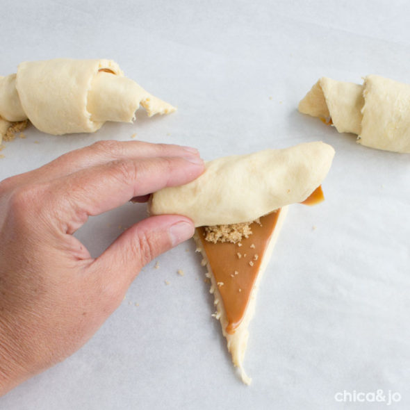 Caramel apple and pecan crescent rolls