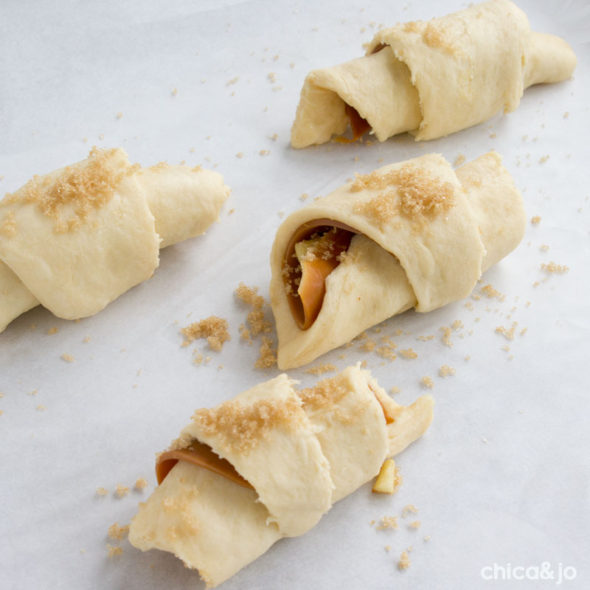 Caramel apple and pecan crescent rolls