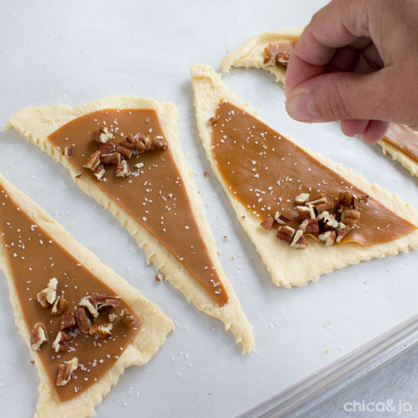 Caramel apple and pecan crescent rolls