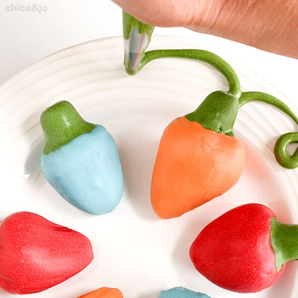 Chocolate-covered strawberry Christmas tree lights