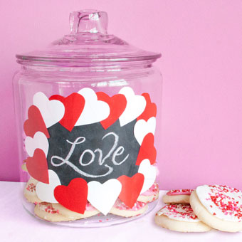 Chalkboard Cookie Jar for Valentines Day
