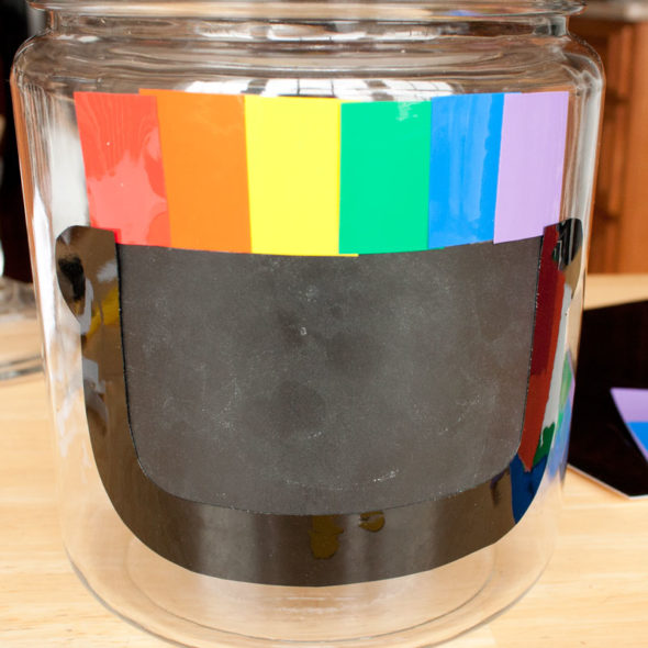 Chalkboard cookie jar for St. Patrick's Day