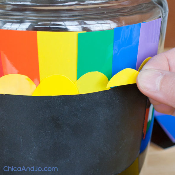 Chalkboard cookie jar for St. Patrick's Day