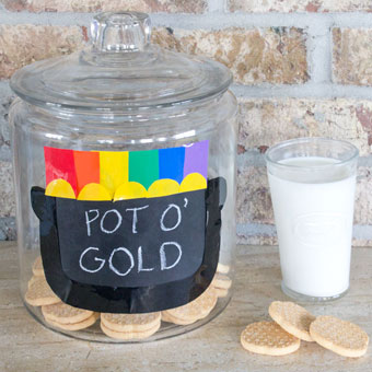 Chalkboard Cookie Jar for St. Patricks Day