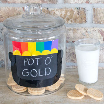 Chalkboard Cookie Jar for St. Patrick's Day